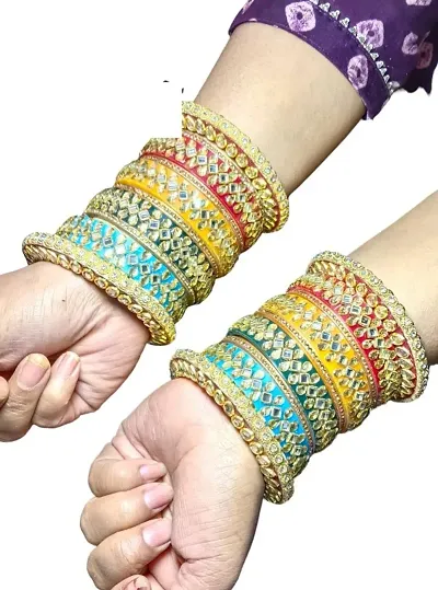 Fancy Plastic Bangle Set For Women- 18 Pieces