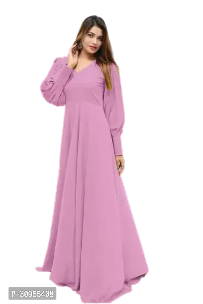 Trendy Flared Plain Gown