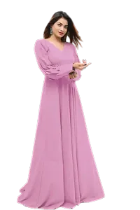 Trendy Flared Plain Gown-thumb2