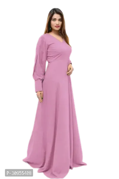 Trendy Flared Plain Gown-thumb2