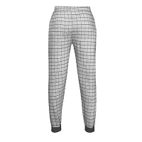 Stylish Cotton Off White Checked Jogger Style Track Pant For Boys-thumb1