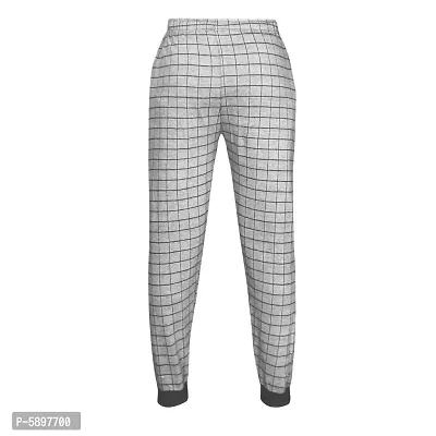 Stylish Cotton Off White Checked Jogger Style Track Pant For Boys-thumb2