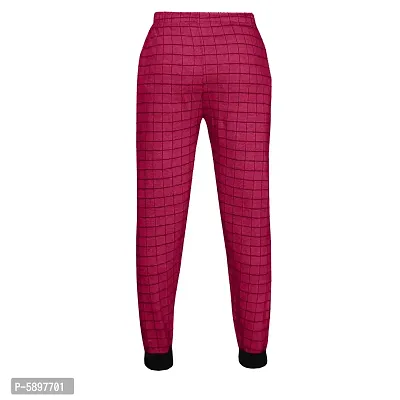 Stylish Cotton Pink Checked Jogger Style Track Pant For Boys-thumb2