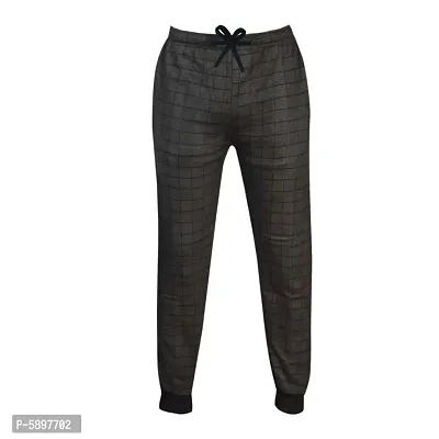 Stylish Cotton Black Checked Jogger Style Track Pant For Boys