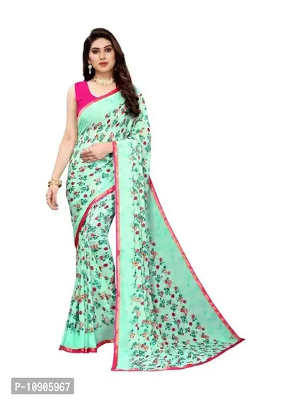 Classic Georgette Printed Saree with Blouse piece