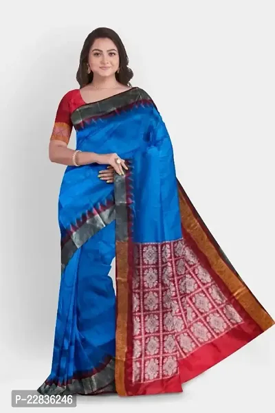 Classic Poly Silk Saree with Blouse Piece for Women-thumb0