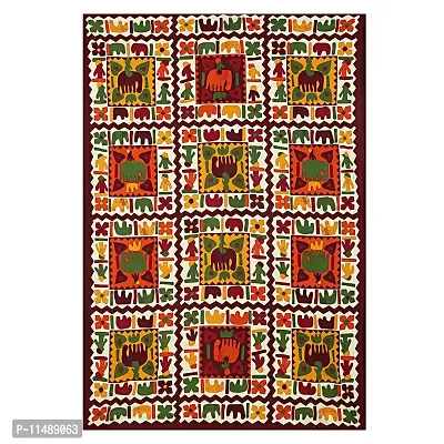 ART WORLD King Size Double Bed Sheet with Pillow Covers Pure Cotton Rajasthani Jaipuri Traditional Printed Bedcover (Maroon, King)-thumb3