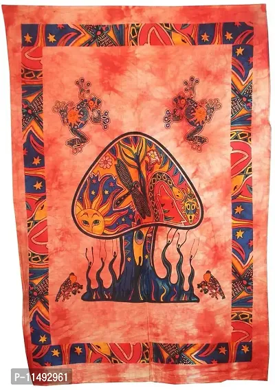 Raj Handicrafts Psychedelic Mushroom Tapestry Frogs Magic Shrooms Tapestry Dorm Tapestry Hippie Tapestry Wall Hanging Fantasy Bohemian Poster Trippy Animal Wall Art (Orange, Poster (30x40 Inches))