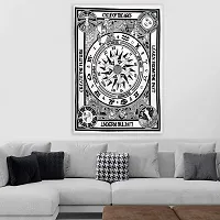 ART WORLD Wall Hanging Horoscope Zodiac Tapestry Hippie Bedding Astrology Tapestry Indian Mandala Wall Art Hippie Wall Tapestry (Black and White, Poster (30x40 Inches))-thumb2