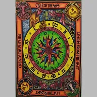 Raj Handicrafts Wall Hanging Yellow Horoscope Zodiac Tapestry Hippie Bedding Astrology Tapestry Multi Color Indian Mandala Wall Art Hippie Wall Tapestry (Multi Color Brush, Twin (54x84 Inches))-thumb2