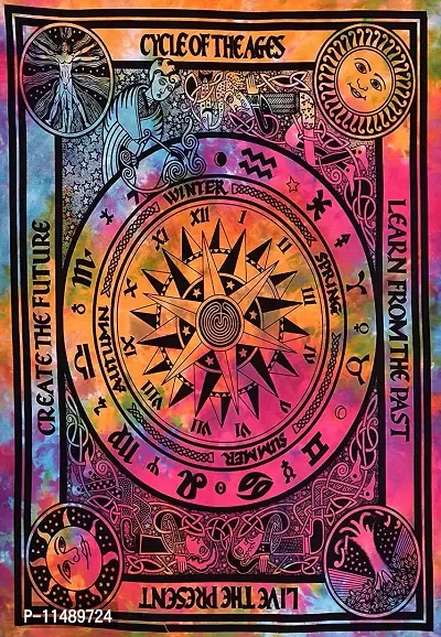 ART WORLD Wall Hanging Horoscope Zodiac Tapestry Hippie Bedding Astrology Tapestry Indian Mandala Wall Art Hippie Wall Tapestry (Multi Color, Poster (30x40 Inches))-thumb0