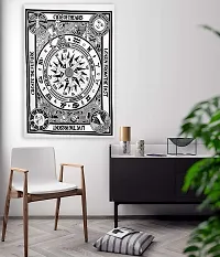 ART WORLD Wall Hanging Horoscope Zodiac Tapestry Hippie Bedding Astrology Tapestry Indian Mandala Wall Art Hippie Wall Tapestry (Black and White, Poster (30x40 Inches))-thumb1