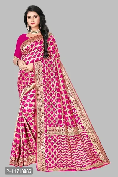 Fancy Cotton Blend Saree with Blouse Piece for Women-thumb4