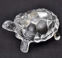 Kosh Vastu / Fengshui Crystal Turtle Tortoise with Small Plate Idol for Good Luck Feng Shui Tortoise Turtle Best Gift for Career  Luck, Clear, 2 Pieces Health Wealth Money Bussiness Prosperity and Good Luck with Wealth Home Decor (Tortoise + Plate)-thumb1