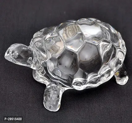 Kosh Vastu/Fengshui Large Size Crystal Tortoise with Leaf Plate Beautiful Feng Shui with Good Luck/Glass Turtle Tortoise with Leaf Plate Home Decor (Tortoise with Leaf Plate)-thumb5