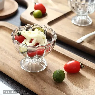 Kosh Glassware Ice Cream Bowl, Salad Dessert Serving Bowls, Tableware Set, 120 ml, Crystal Clear (6)-thumb5