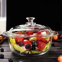Kosh Borosilicate Glass Casserole Deep Round Oven and Microwave Safe Serving Bowl with Glass Lid (1000 ML - PACK OF 1)-thumb4