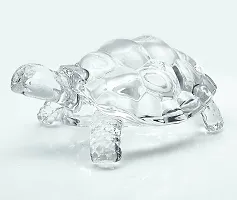 Kosh Vastu / Fengshui Crystal Turtle Tortoise with Small Plate Idol for Good Luck Feng Shui Tortoise Turtle Best Gift for Career  Luck, Clear, 2 Pieces Health Wealth Money Bussiness Prosperity and Good Luck with Wealth Home Decor (Tortoise + Plate)-thumb3