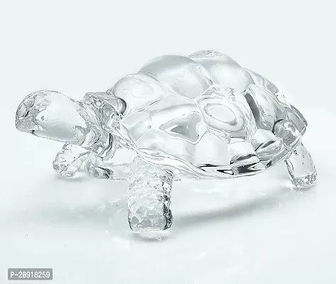 Kosh Vastu / Fengshui Crystal Turtle Tortoise with Small Plate Idol for Good Luck Feng Shui Tortoise Turtle Best Gift for Career  Luck, Clear, 2 Pieces Health Wealth Money Bussiness Prosperity and Good Luck with Wealth Home Decor (Tortoise + Plate)-thumb4