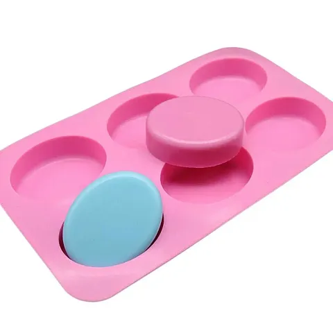 Kosh Silicone Reusable Circle, Square, Heart and Oval Shape Chocolate Handmade Soap Jelly Cake Candle Mold Mould Baking Mould Soap (Multi-Color, Pack of 1)