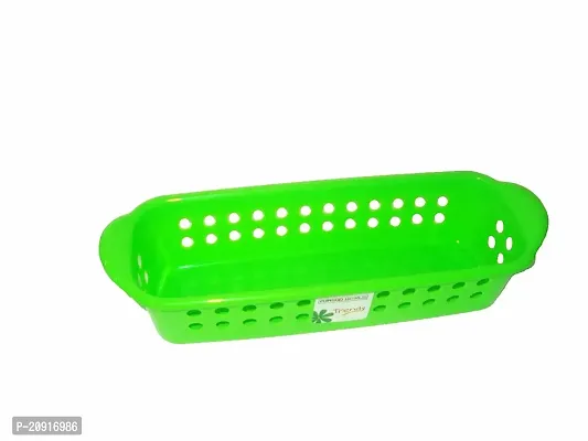 Kosh Plastic Rectangular Basket Storage Container Flexible Multi-Purpose Plastic Storage Baskets for Fruits Vegetables and Dining and Office (Pack of 6)-thumb3