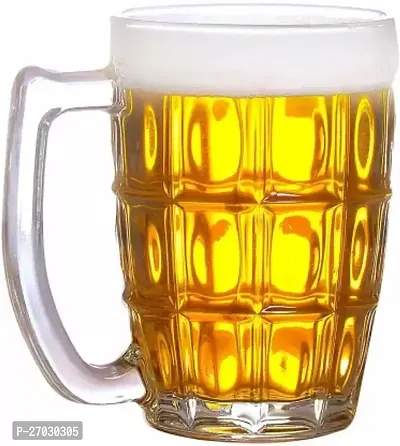 glass beer mug glass set beer mug crystal claer mug ( pack of 2) Glass Beer Mug  (400 ml)