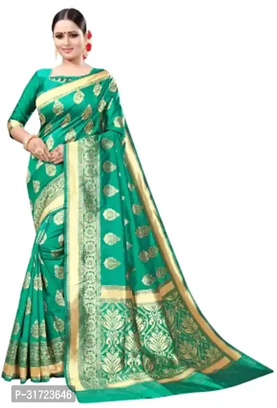 Stylish Art Silk Printed Saree with Blouse piece