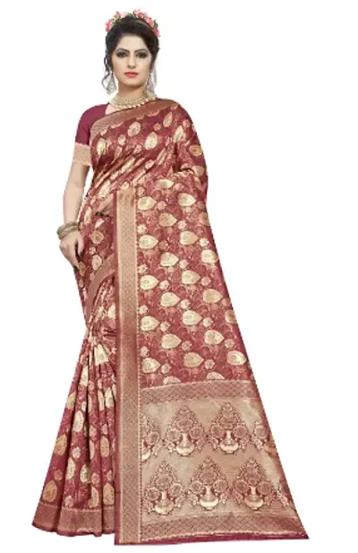 Best Selling Art Silk Saree with Blouse piece 