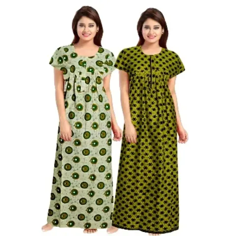 Trending Women Maternity Wear Maxi Gown Nightdresses (Pack of 2)