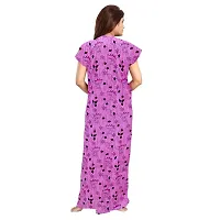 Elegant Purple Cotton Printed Nighty For Women-thumb1