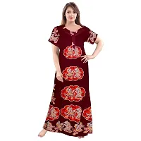 Comfortable Multicoloured Printed Nighty For Women Pack Of 2-thumb1