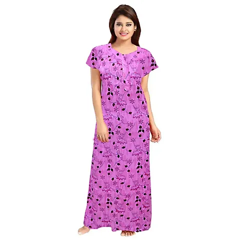 Womens Cotton Printed Nighty/Night Gown