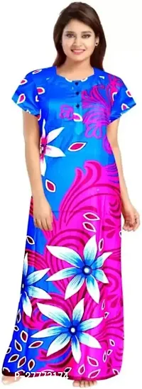 Elegant Multicoloured Cotton Printed Nighty For Women-thumb0