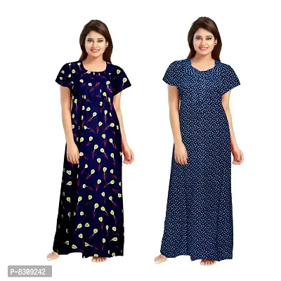 Stylish Fancy Cotton Printed Nighty Combo For Women Pack Of 2