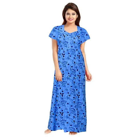 Heaven Women's Maxi Jaipuri Nighty (Free Size, Yellow-3)