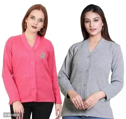 Trendy Wool Solid Sweater For Women