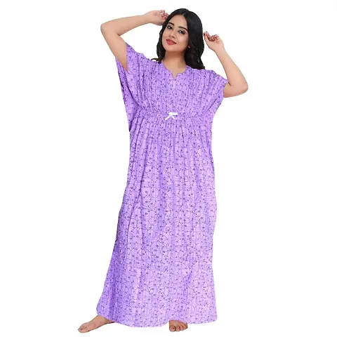 Fancy Cotton Printed Kaftan Nighty/Night Gown