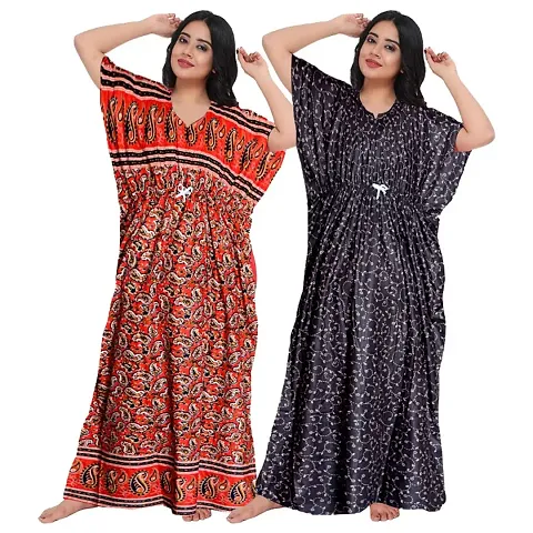 Fancy Kaftan Nighty For Women Pack Of 2