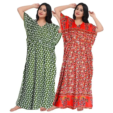 Fancy Kaftan Nighty For Women Pack Of 2