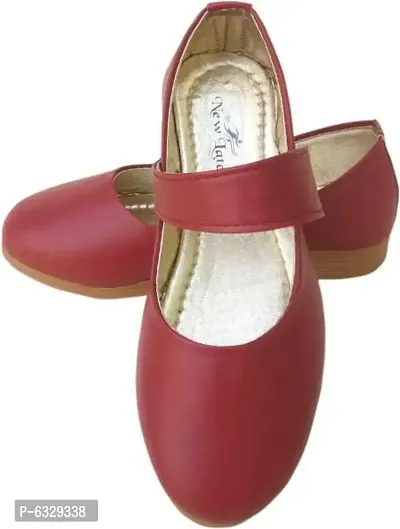 Comfortable Patent Leather Velcro Ballerinas For Girls-thumb0