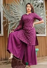 Stylish Rayon Kurta, Bottom and Dupatta Set For Women-thumb2