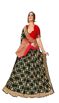 ABHI D DESIGN Women's Banarasi Silk Saree With Blouse Piece (black)-thumb2