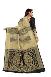 ABHI D DESIGN Women's Banarasi Silk Blend Saree With Unstitched Blouse Piece (black)-thumb2