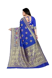 ABHI D DESIGN Women's Banarasi Silk Saree With Blouse Piece (royal blue)-thumb2