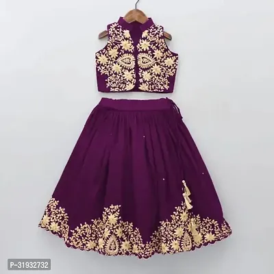 Stylish Purple Silk Lehenga Cholis For Girls-thumb0