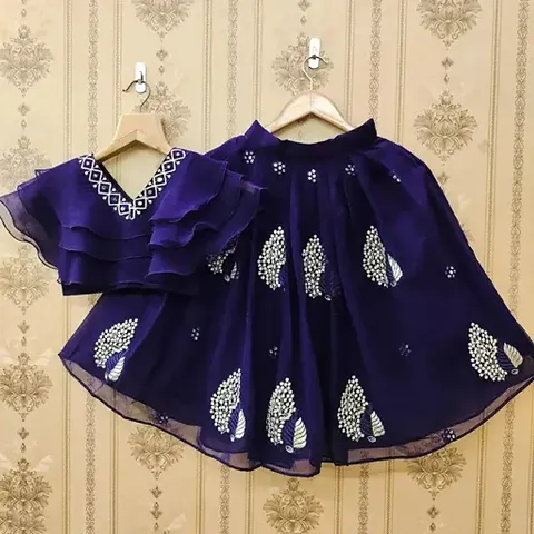 Fancy Top Skirts For Kids (BLUE)