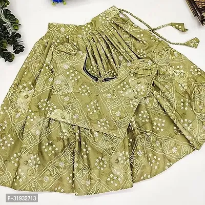 Stylish Green Rayon Lehenga Cholis For Girls-thumb2