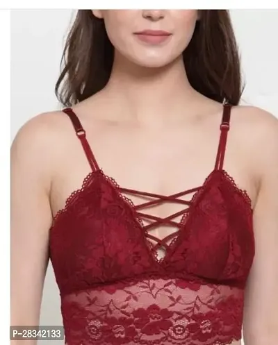 Stylish Maroon Net Bra For Women-thumb0