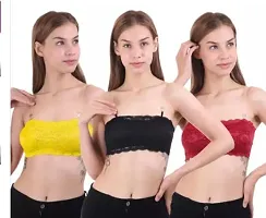 Stylish Multicoloured Net Bra For Women Pack Of 3-thumb1