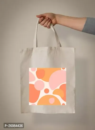 Stylish Off White Canvas Printed Tote Bags For Women